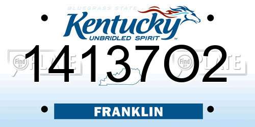 14137O2 Kentucky License Plate