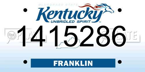 1415286 Kentucky License Plate