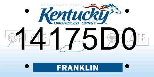 14175D0 Kentucky License Plate