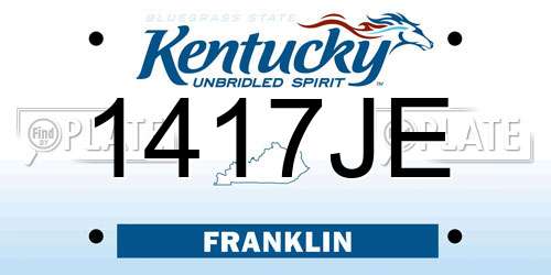 1417JE Kentucky License Plate