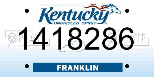 1418286 Kentucky License Plate