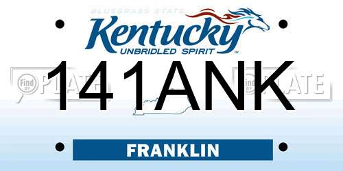 141ANK Kentucky License Plate