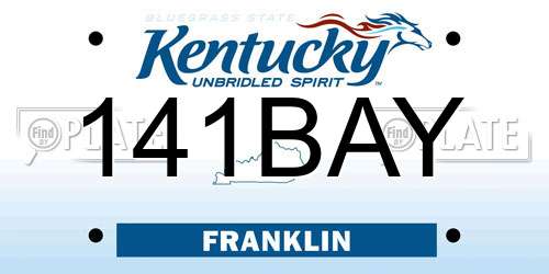 141BAY Kentucky License Plate