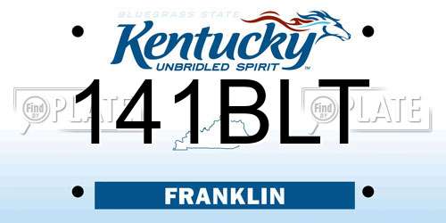 141BLT Kentucky License Plate