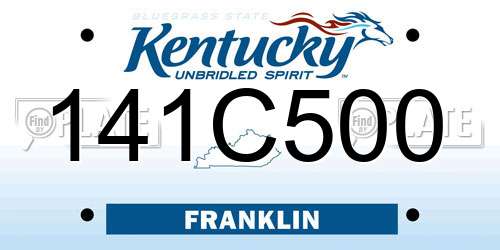 141C500 Kentucky License Plate