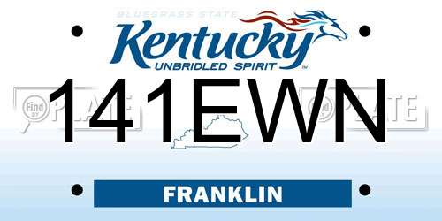 141EWN Kentucky License Plate