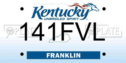 141FVL Kentucky License Plate