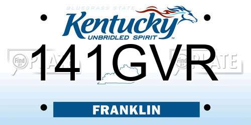 141GVR Kentucky License Plate