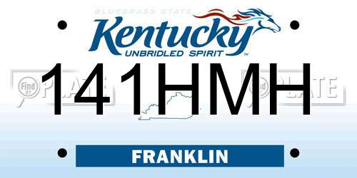141HMH Kentucky License Plate