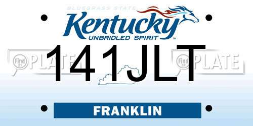 141JLT Kentucky License Plate