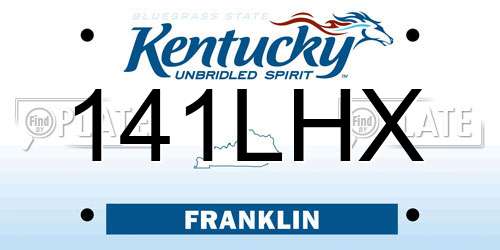 141LHX Kentucky License Plate