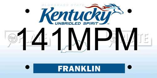 141MPM Kentucky License Plate