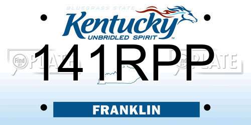141RPP Kentucky License Plate