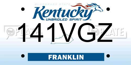 141VGZ Kentucky License Plate