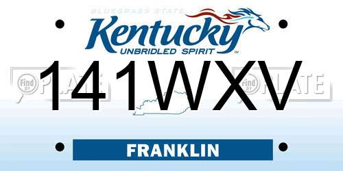 141WXV Kentucky License Plate