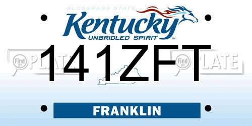 141ZFT Kentucky License Plate