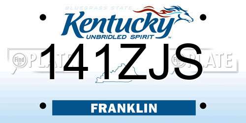 141ZJS Kentucky License Plate