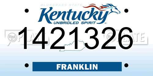 1421326 Kentucky License Plate