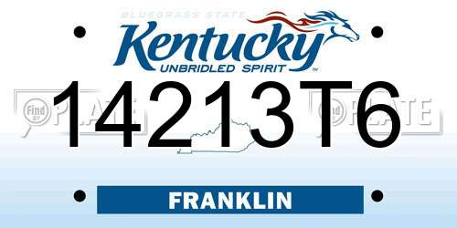 14213T6 Kentucky License Plate