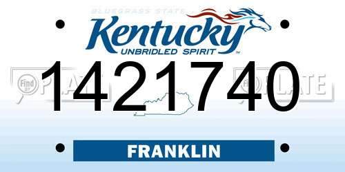 1421740 Kentucky License Plate
