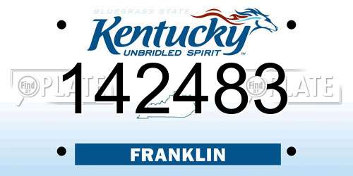 142483 Kentucky License Plate