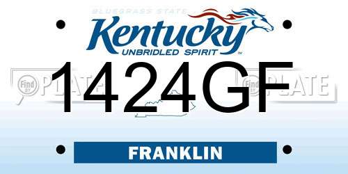 1424GF Kentucky License Plate