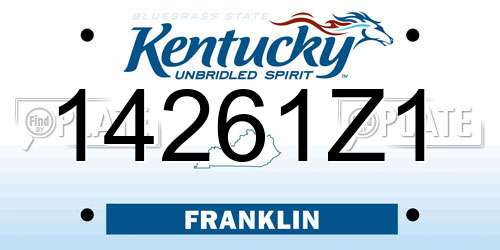 14261Z1 Kentucky License Plate