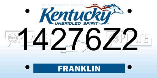 14276Z2 Kentucky License Plate