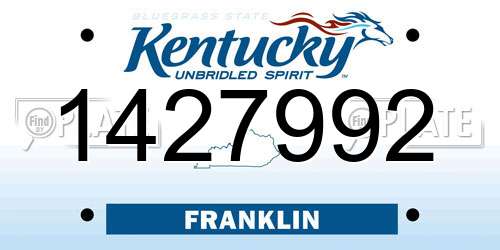 1427992 Kentucky License Plate