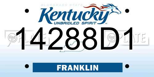 14288D1 Kentucky License Plate