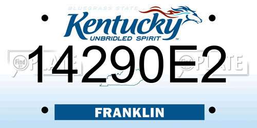 14290E2 Kentucky License Plate