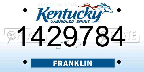 1429784 Kentucky License Plate