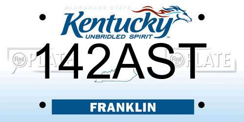 142AST Kentucky License Plate