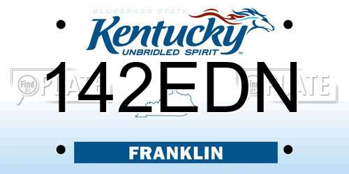 142EDN Kentucky License Plate
