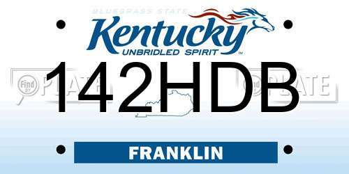 142HDB Kentucky License Plate