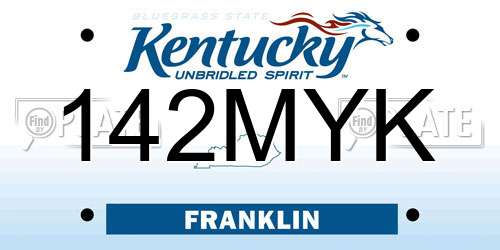 142MYK Kentucky License Plate
