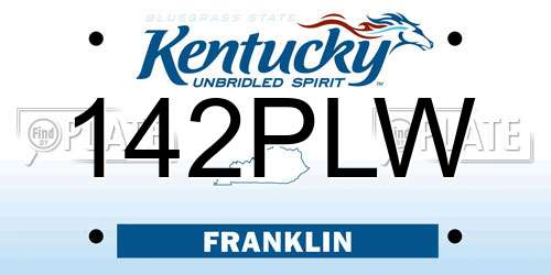 142PLW Kentucky License Plate