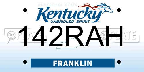 142RAH Kentucky License Plate