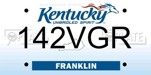 142VGR Kentucky License Plate