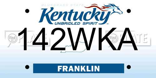 142WKA Kentucky License Plate