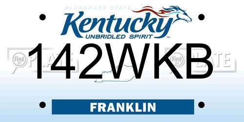 142WKB Kentucky License Plate