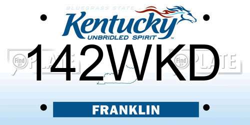 142WKD Kentucky License Plate