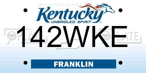 142WKE Kentucky License Plate