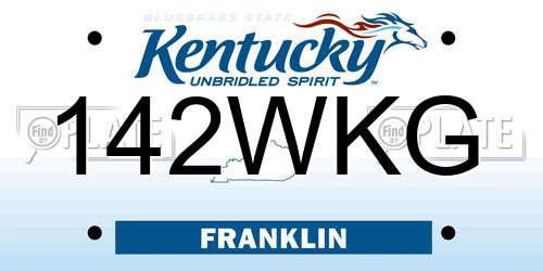 142WKG Kentucky License Plate