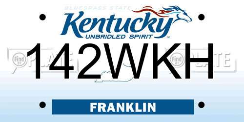 142WKH Kentucky License Plate