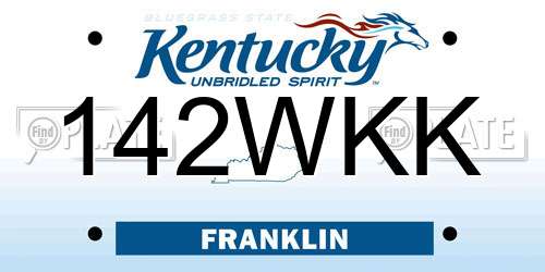 142WKK Kentucky License Plate