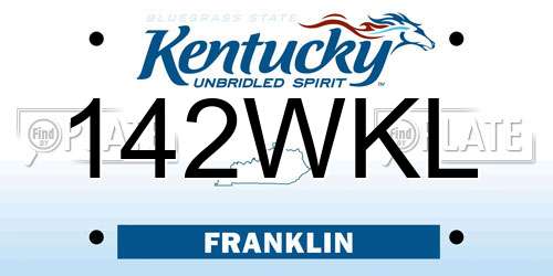 142WKL Kentucky License Plate