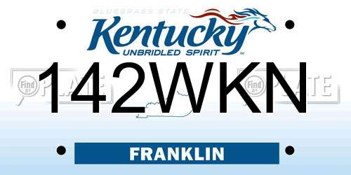 142WKN Kentucky License Plate