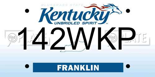 142WKP Kentucky License Plate