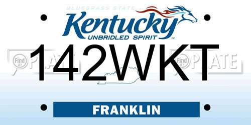 142WKT Kentucky License Plate